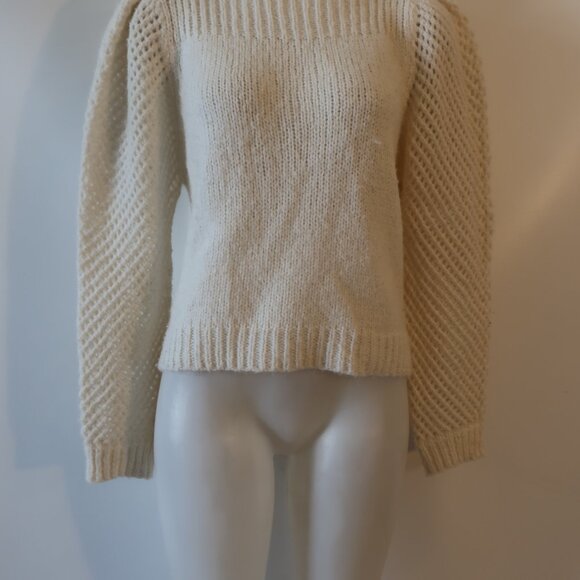 Womens LoveShackFancy Cream Knit Sweater Sz M - Picture 3 of 12